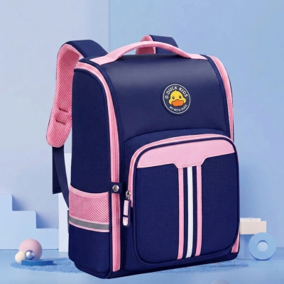 Japanese Classic Structured School Bag (Pink)